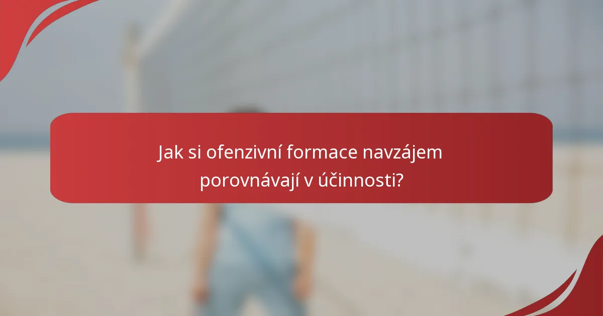Jak si ofenzivní formace navzájem porovnávají v účinnosti?
